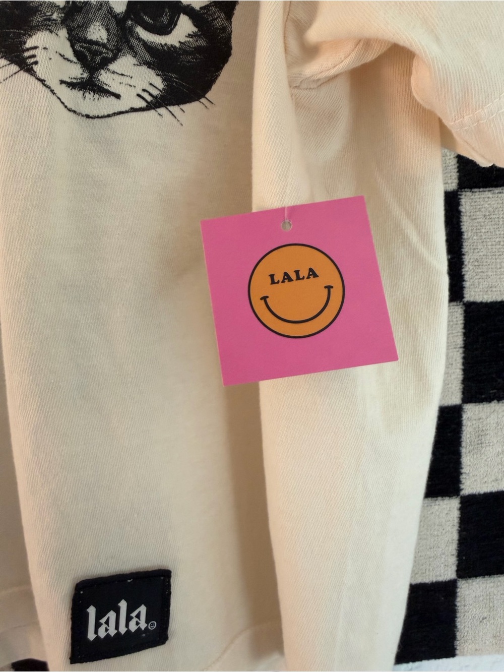 Dressed in LALA Cream Tee with Black Cat Prints - Picture 9 of 13